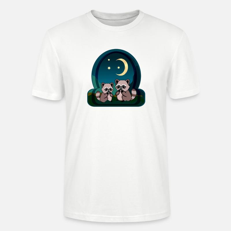 Waschbären Paar - Stanley/Stella Unisex Bio-T-Shirt CRAFTER - Weiß