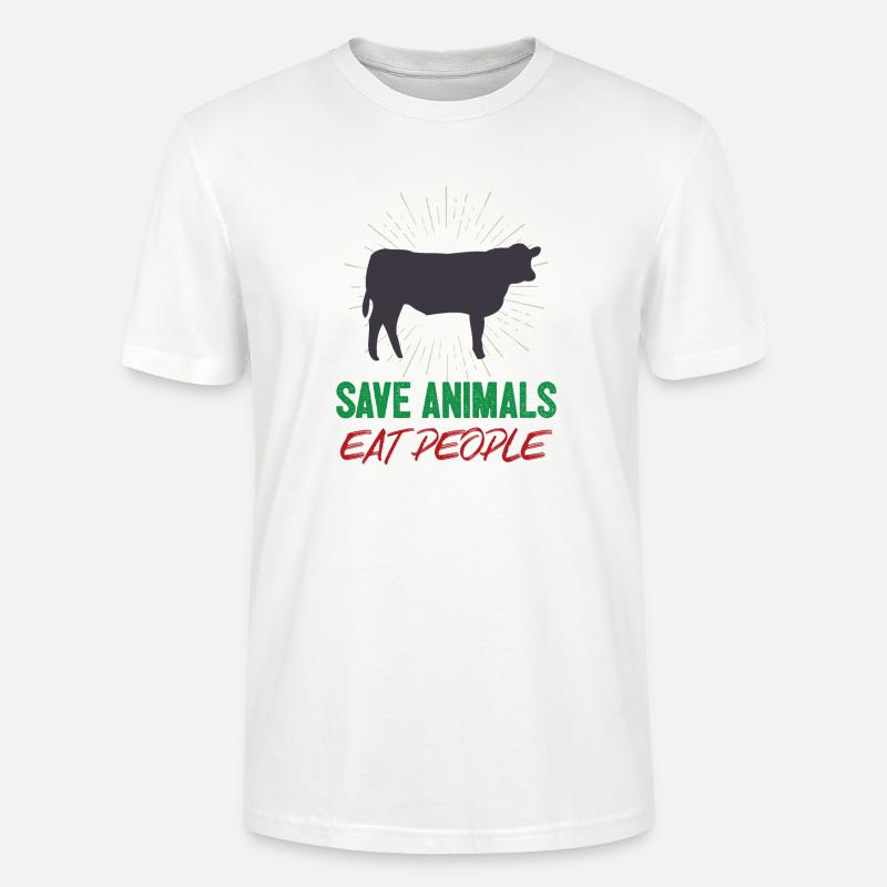 Tiere retten Menschen essen - Stanley/Stella Unisex Bio-T-Shirt CRAFTER - Weiß
