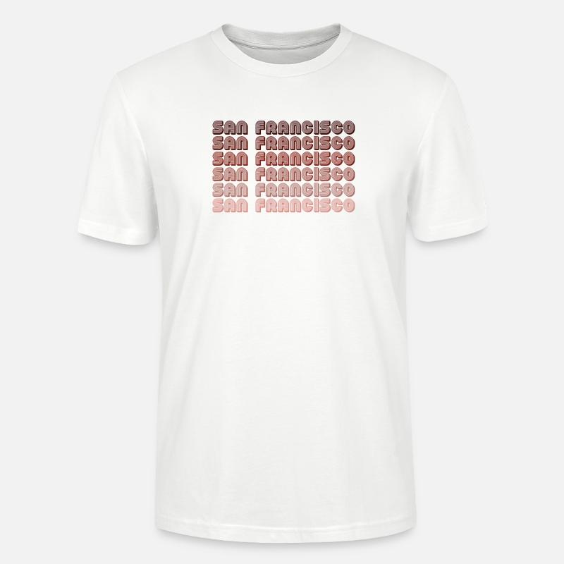 San Francisco Grid Gradient Pattern - Stanley/Stella CRAFTER Unisex Organic T-Shirt - white