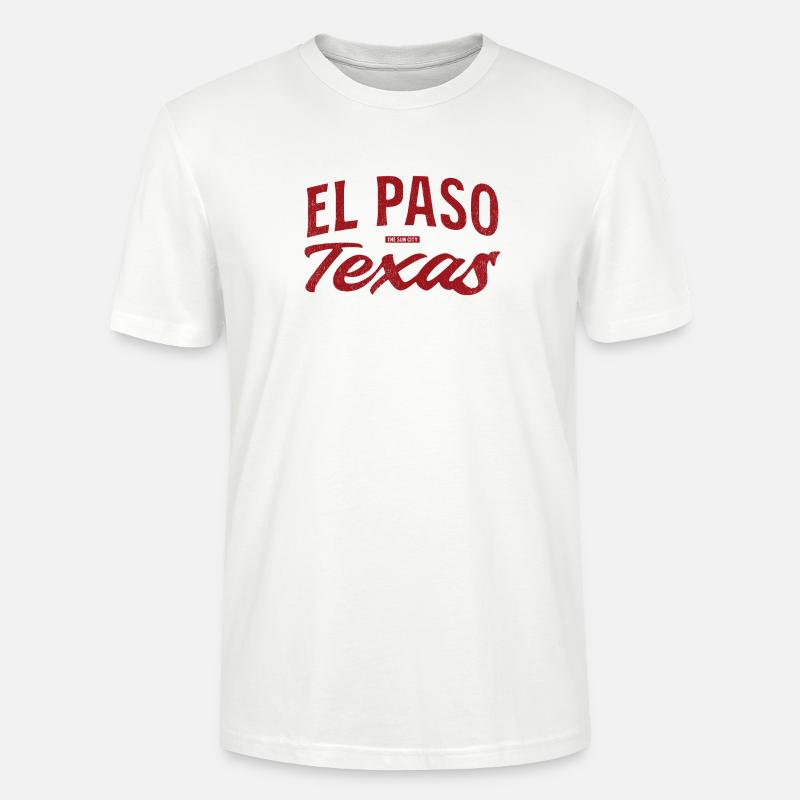 El Paso Texas Retro Script - Stanley/Stella CRAFTER Unisex Organic T-Shirt - white