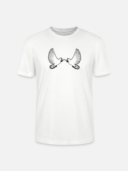 Two pigeons transparent - Stanley/Stella CRAFTER Unisex Organic T-Shirt - white