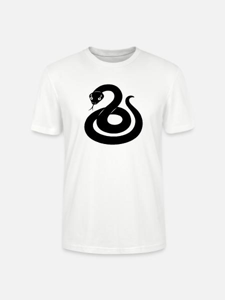 Schlangenschattenfigur aus dem chinesischen Tierkreis - Stanley/Stella Unisex Bio-T-Shirt CRAFTER - Weiß