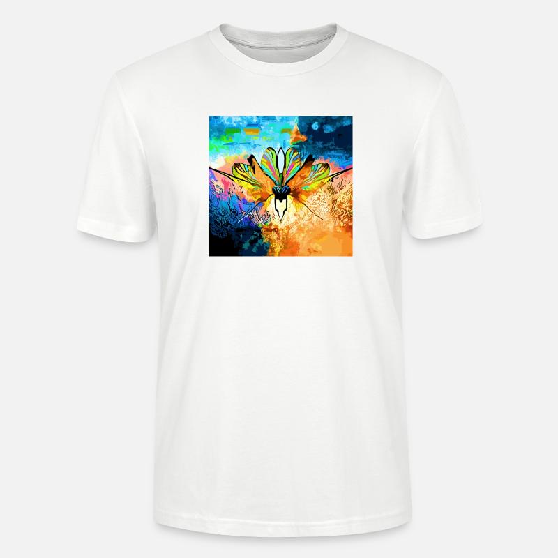 Bunter Falter im Farbmeer - Stanley/Stella Unisex Bio-T-Shirt CRAFTER - Weiß
