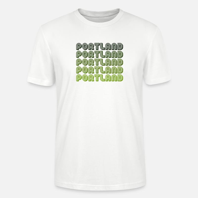 Portland Retro Gradient Muster - Stanley/Stella Unisex Bio-T-Shirt CRAFTER - Weiß