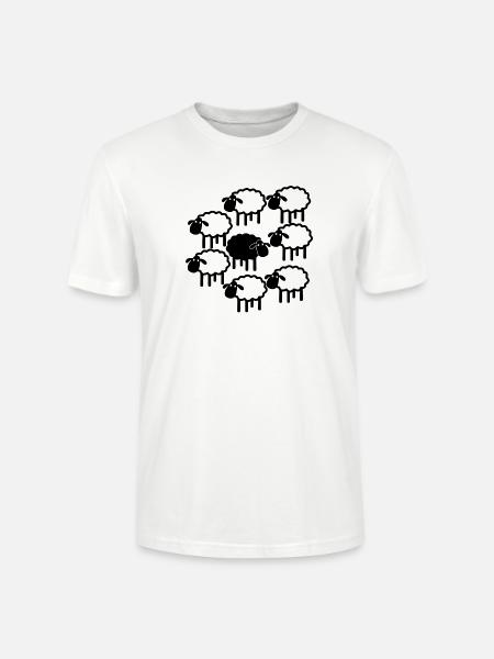 Midnight Sheep Parade - Stanley/Stella CRAFTER Unisex Organic T-Shirt - white