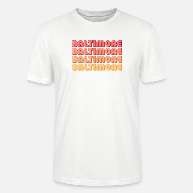 Baltimore Neon Gradient Repeats - Stanley/Stella Unisex Bio-T-Shirt CRAFTER - Weiß