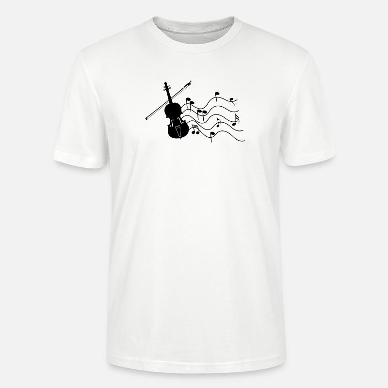 Violon avec notes - T-shirt bio CRAFTER Stanley Stella Unisexe - blanc