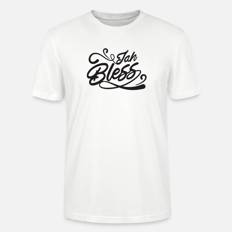 Jah Bless Script - Stanley/Stella Unisex Bio-T-Shirt CRAFTER - Weiß