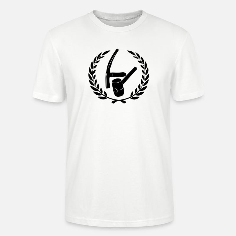Pflastererlogo in Lorbeerkranz - Stanley/Stella Unisex Bio-T-Shirt CRAFTER - Weiß