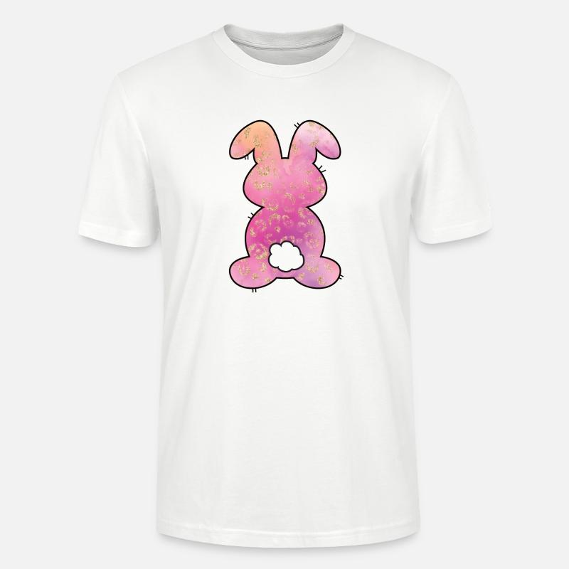 Leopard Pattern Rabbit Easter - Stanley/Stella CRAFTER Unisex Organic T-Shirt - white