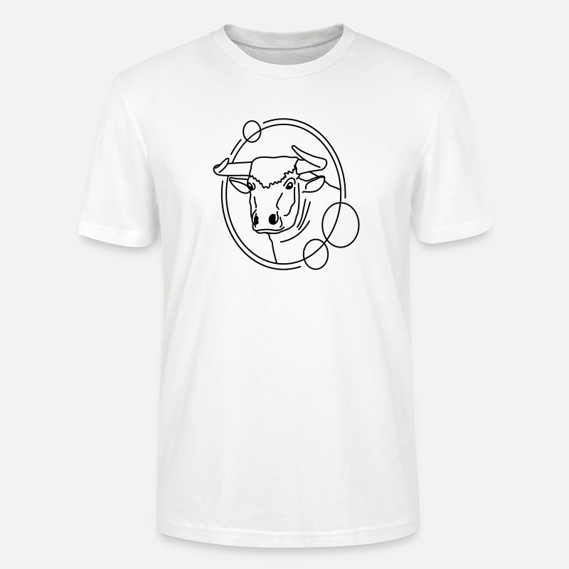 Stier in geometrischer Form - Line-Art-Design - Stanley/Stella Unisex Bio-T-Shirt CRAFTER - Weiß