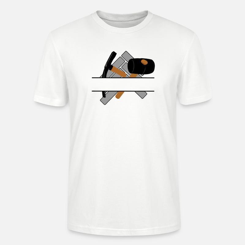 Pflastererlogo mit transparenter Stange dazwischen - Stanley/Stella Unisex Bio-T-Shirt CRAFTER - Weiß