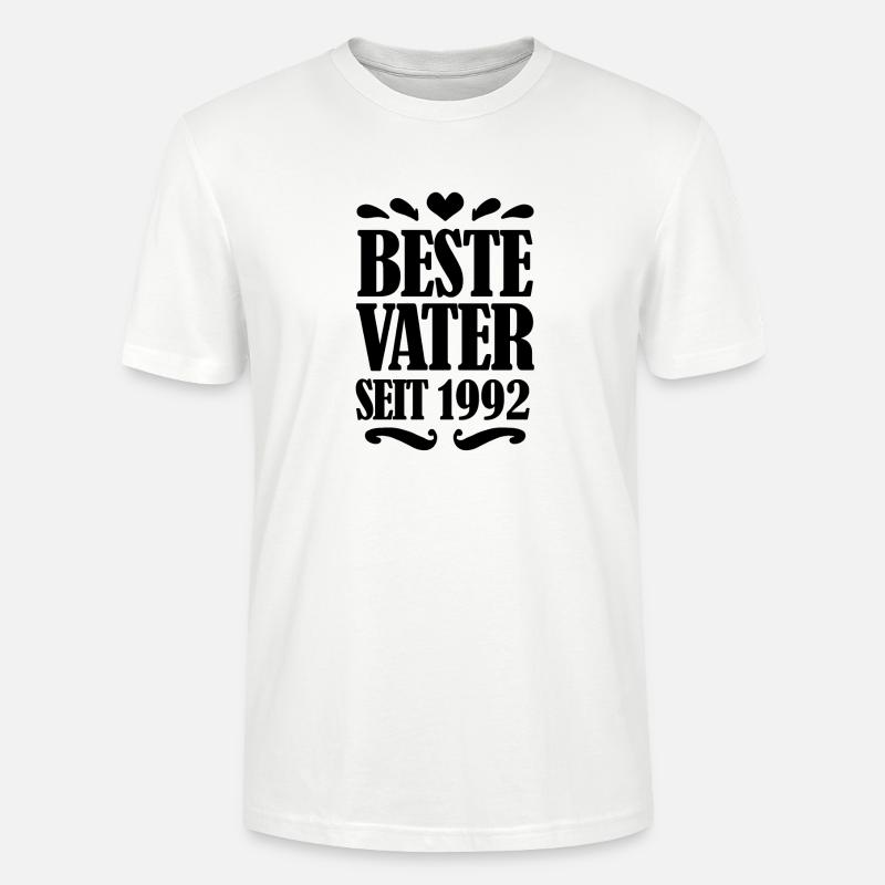 Bester Vater seit 1992 - Stanley/Stella Unisex Bio-T-Shirt CRAFTER - Weiß