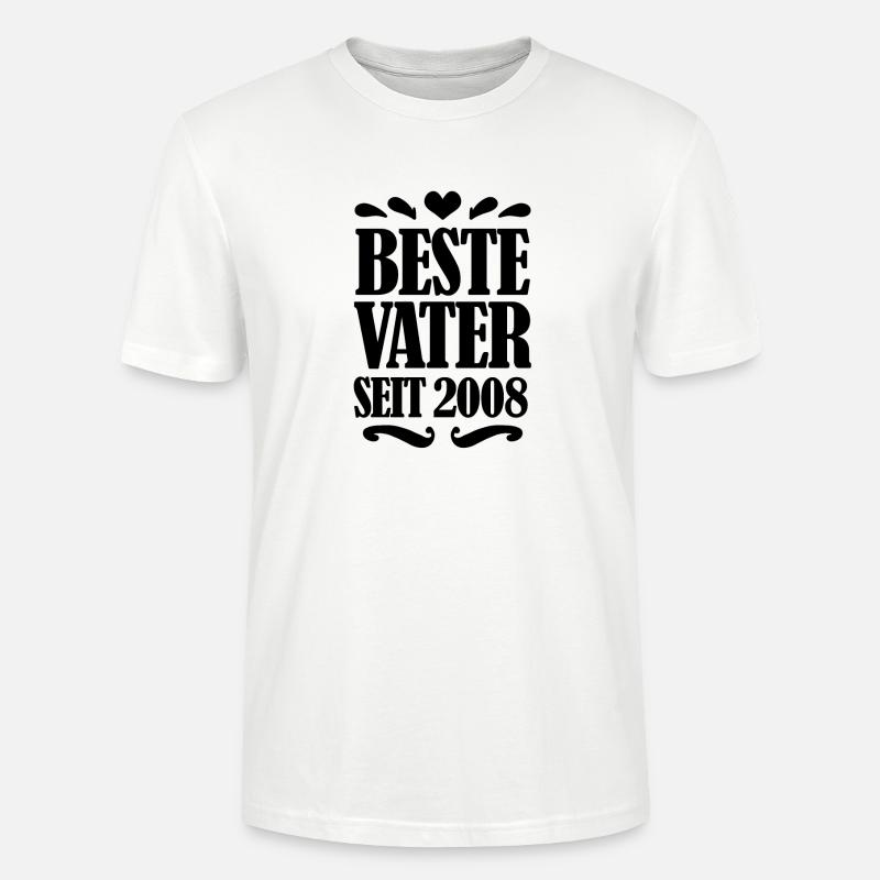 Bester Vater seit 2008 - Stanley/Stella Unisex Bio-T-Shirt CRAFTER - Weiß