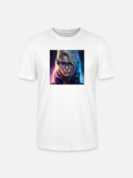 Hübsche Bunte Frau mit Brille - Stanley/Stella Unisex Bio-T-Shirt CRAFTER - Weiß