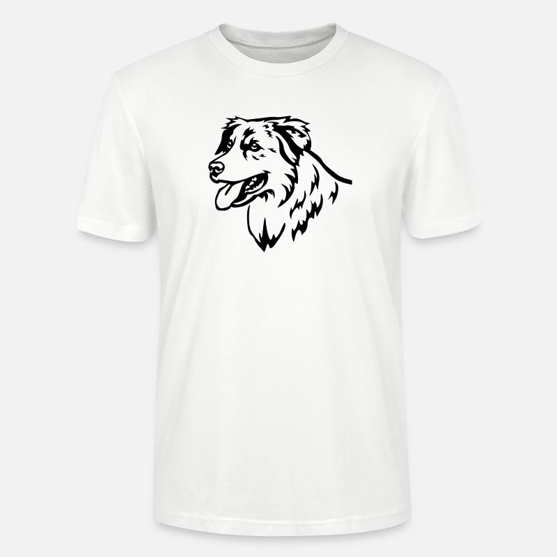 Australian Shepherd Kopf - Stanley/Stella Unisex Bio-T-Shirt CRAFTER - Weiß