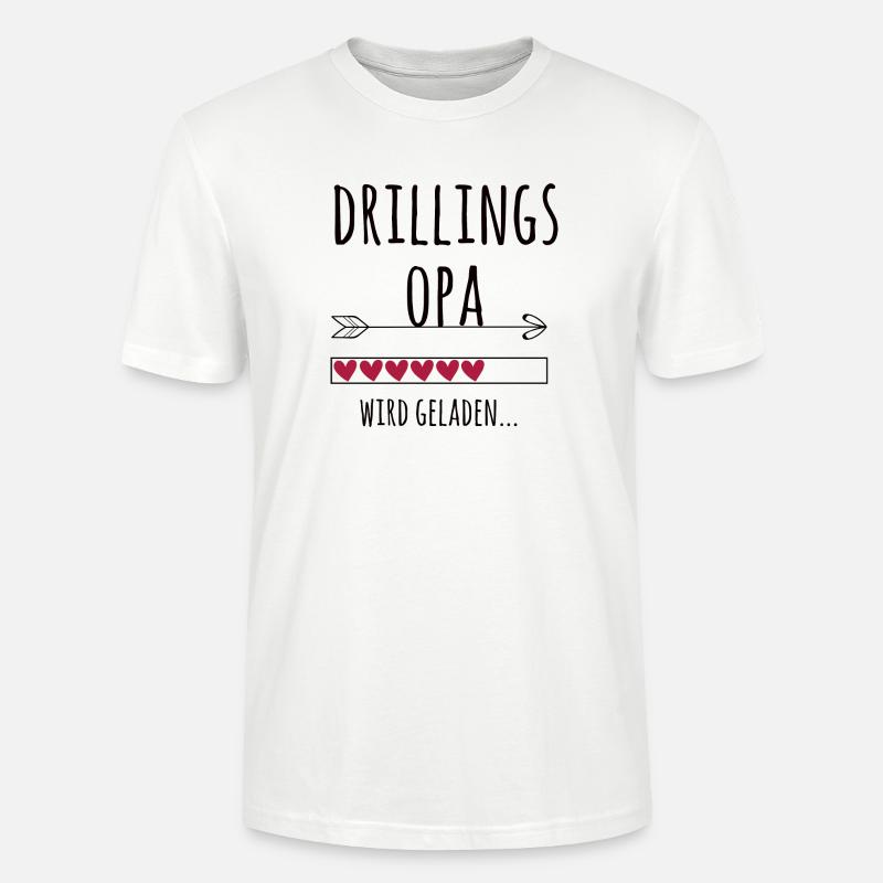 werdender Drillingsopa Schwangerschaft Drillinge - Stanley/Stella Unisex Bio-T-Shirt CRAFTER - Weiß