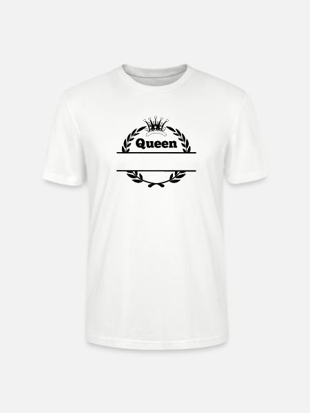 Queen in laurel wreath and crown - Stanley/Stella CRAFTER Unisex Organic T-Shirt - white