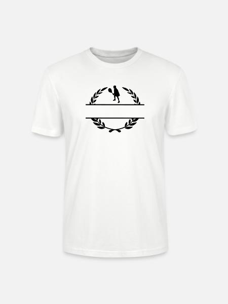 Tennisspieler im Lorbeerkranz-Monogramm - Stanley/Stella Unisex Bio-T-Shirt CRAFTER - Weiß