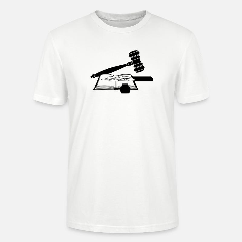 Rechter Hammer mit Buch - Stanley/Stella Unisex Bio-T-Shirt CRAFTER - Weiß