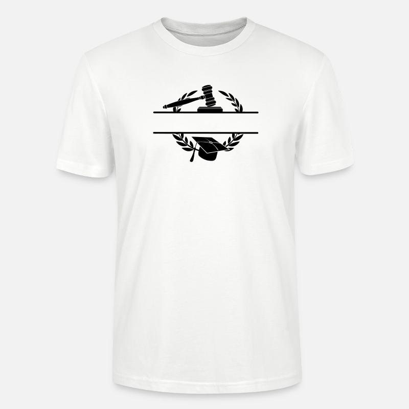 Anwaltsmonogramm mit Hut und Hammer - Stanley/Stella Unisex Bio-T-Shirt CRAFTER - Weiß