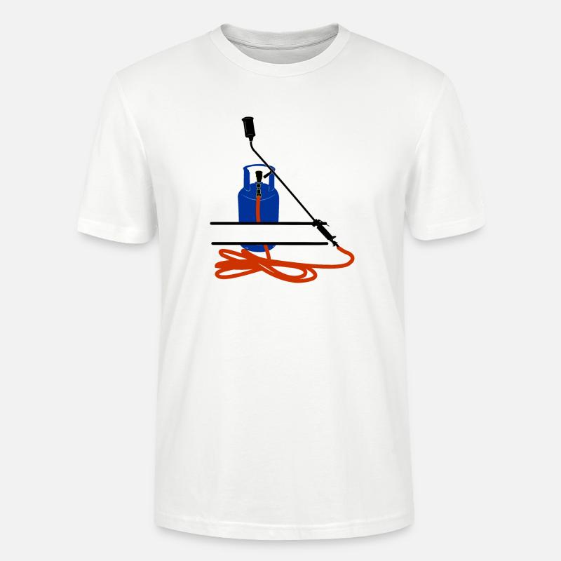 Dachdeckerfirma Monogram Logo Gasflasche - Stanley/Stella Unisex Bio-T-Shirt CRAFTER - Weiß