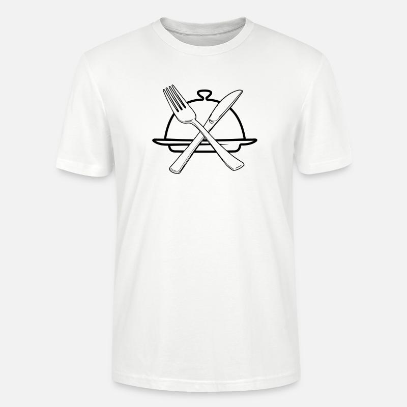 Transparente Schüssel mit Messer und Gabel - Stanley/Stella Unisex Bio-T-Shirt CRAFTER - Weiß