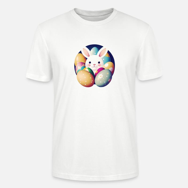 Easter bunny with Easter eggs - Stanley/Stella CRAFTER Unisex Organic T-Shirt - white