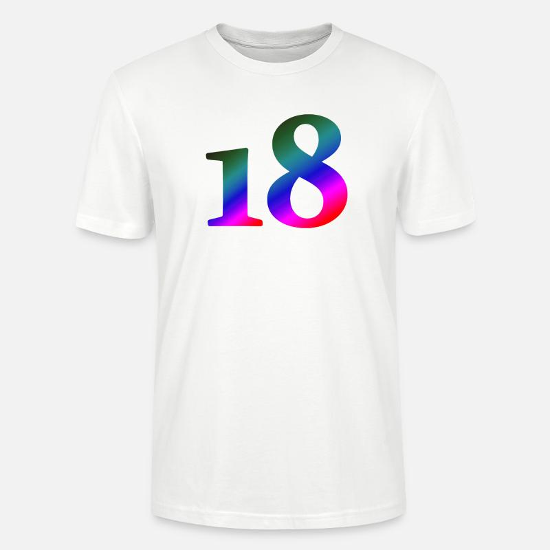 18, bunter farbverlauf, schenken - Stanley/Stella Unisex Bio-T-Shirt CRAFTER - Weiß