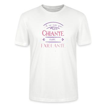 je ne suis pas chiante mais exigeante - T-shirt bio CRAFTER Stanley Stella Unisexe - blanc - Devant - Alina (178cm) & Michal (187cm)