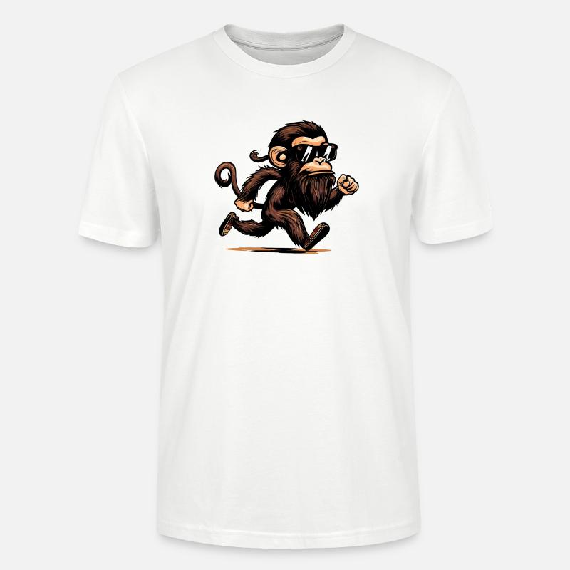 Singe en cours d’exécution - T-shirt bio CRAFTER Stanley Stella Unisexe - blanc