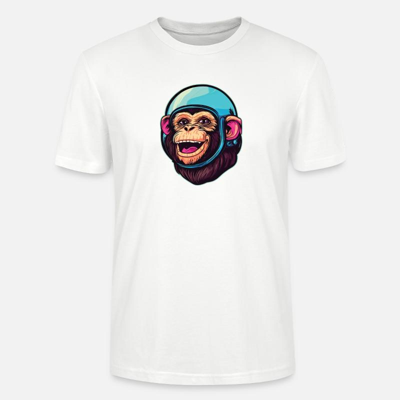 Singe de l’espace - T-shirt bio CRAFTER Stanley Stella Unisexe - blanc