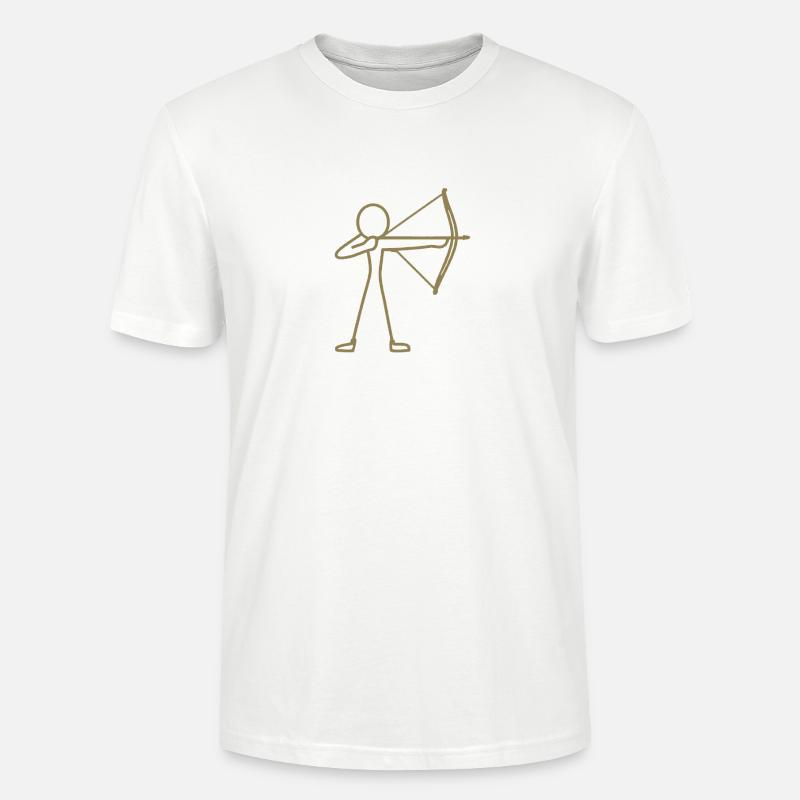 Strichmännchen Bogen Bogenschießen Bogenschütze - Stanley/Stella Unisex Bio-T-Shirt CRAFTER - Weiß