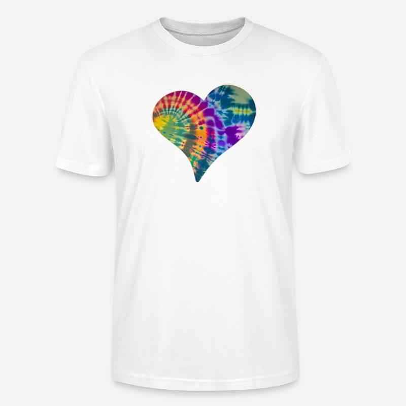 Tie Dye Herz - Stanley/Stella Unisex Bio-T-Shirt CRAFTER - Weiß