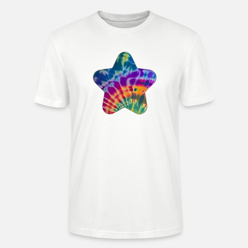 Groovy Tie Dye Star - T-shirt bio CRAFTER Stanley Stella Unisexe - blanc