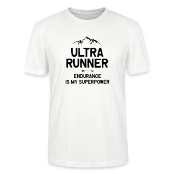 Ultra Runner - Ausdauer ist meine Superkraft - Stanley/Stella Unisex Bio-T-Shirt CRAFTER - Weiß - Vorne - Alina (178cm) & Michal (187cm)