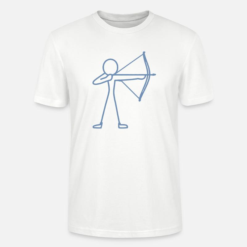 Strichmännchen Bogen Bogenschießen Bogenschütze - Stanley/Stella Unisex Bio-T-Shirt CRAFTER - Weiß