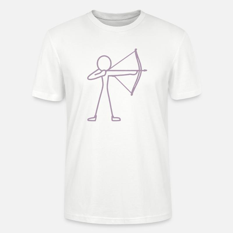 Strichmännchen Bogen Bogenschießen Bogenschütze - Stanley/Stella Unisex Bio-T-Shirt CRAFTER - Weiß