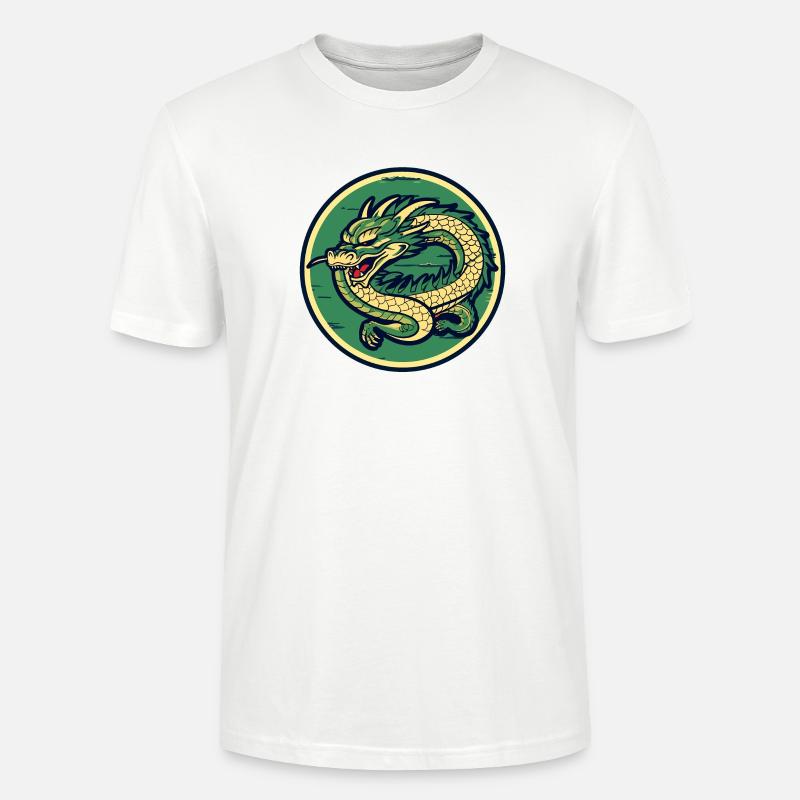 Dragon Crest Circle Patch - Stanley/Stella Unisex Bio-T-Shirt CRAFTER - Weiß