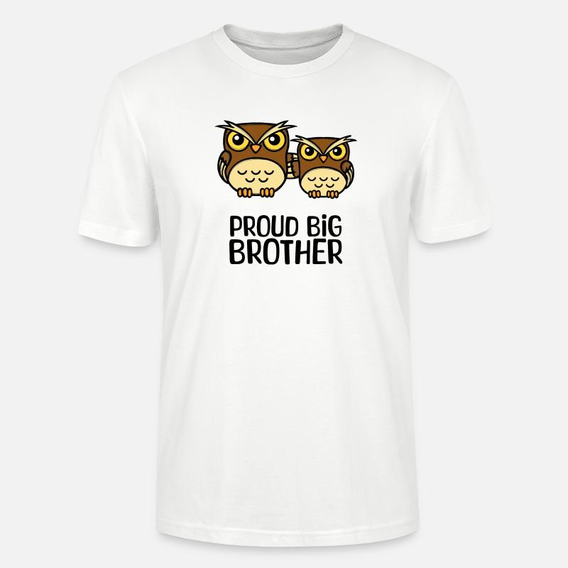 Eule Stolzer Großer Bruder Statement Bruderherz - Stanley/Stella Unisex Bio-T-Shirt CRAFTER - Weiß