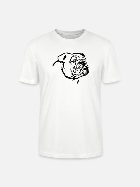 English Bulldog Head - Stanley/Stella CRAFTER Unisex Organic T-Shirt - white