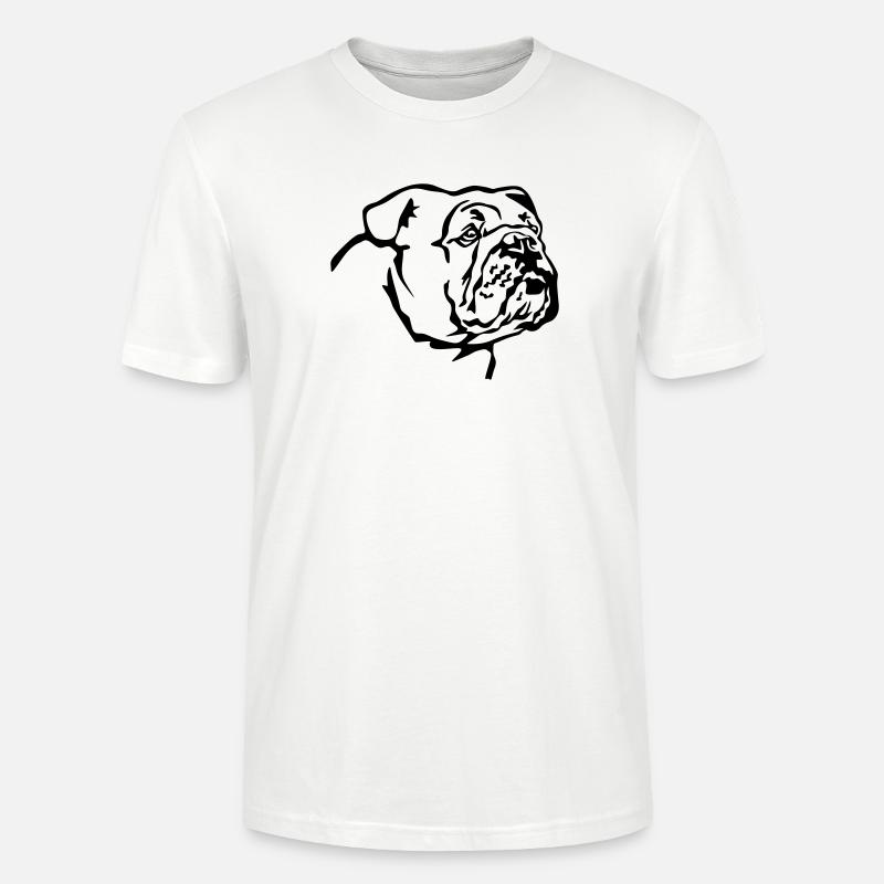 Englische Bulldogge Kopf - Stanley/Stella Unisex Bio-T-Shirt CRAFTER - Weiß