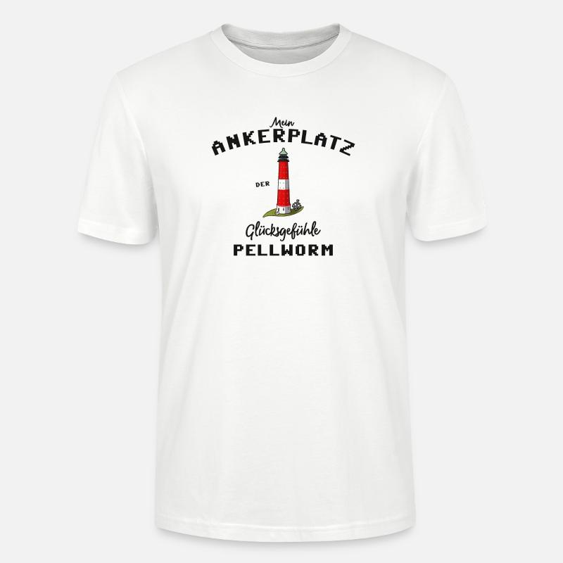 Pellworm, Ankerplatz Glücksgefühle, Leuchtturm - Stanley/Stella Unisex Bio-T-Shirt CRAFTER - Weiß