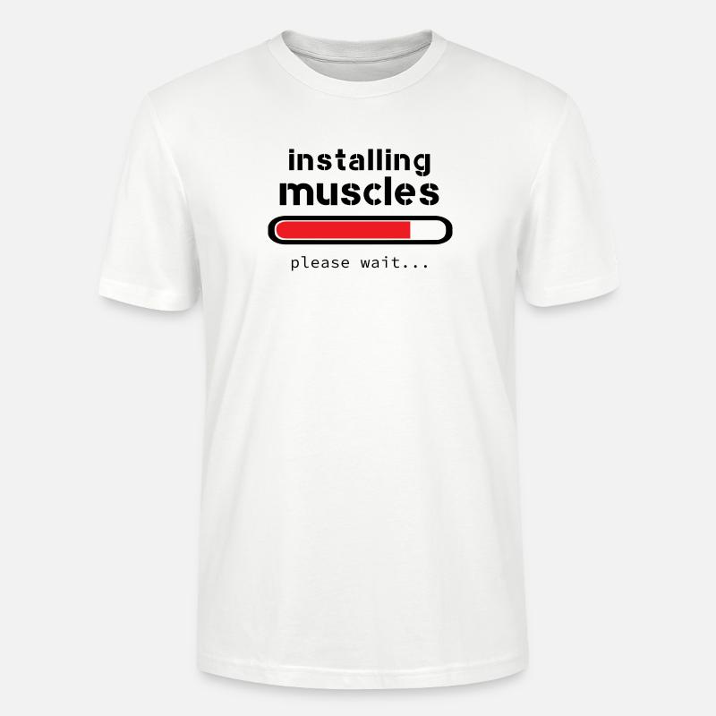 installing muscles - Stanley/Stella CRAFTER Unisex Organic T-Shirt - white