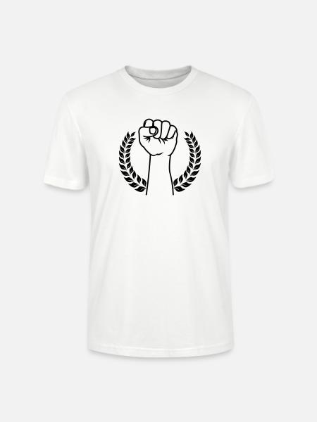Faust im Lorbeerkranz hochgehalten - Stanley/Stella Unisex Bio-T-Shirt CRAFTER - Weiß