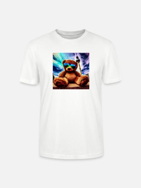 Teddy in Berlin II - Stanley/Stella Unisex Bio-T-Shirt CRAFTER - Weiß