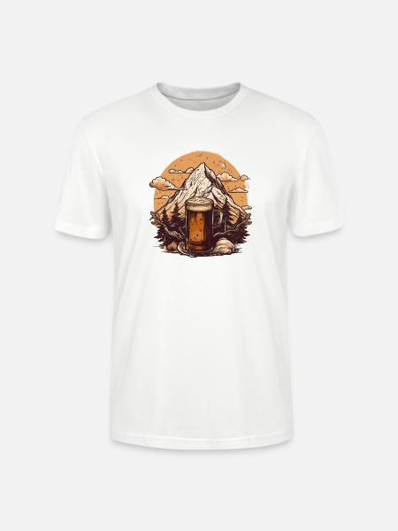 Berggipfel mit Bierkrug Design - Stanley/Stella Unisex Bio-T-Shirt CRAFTER - Weiß