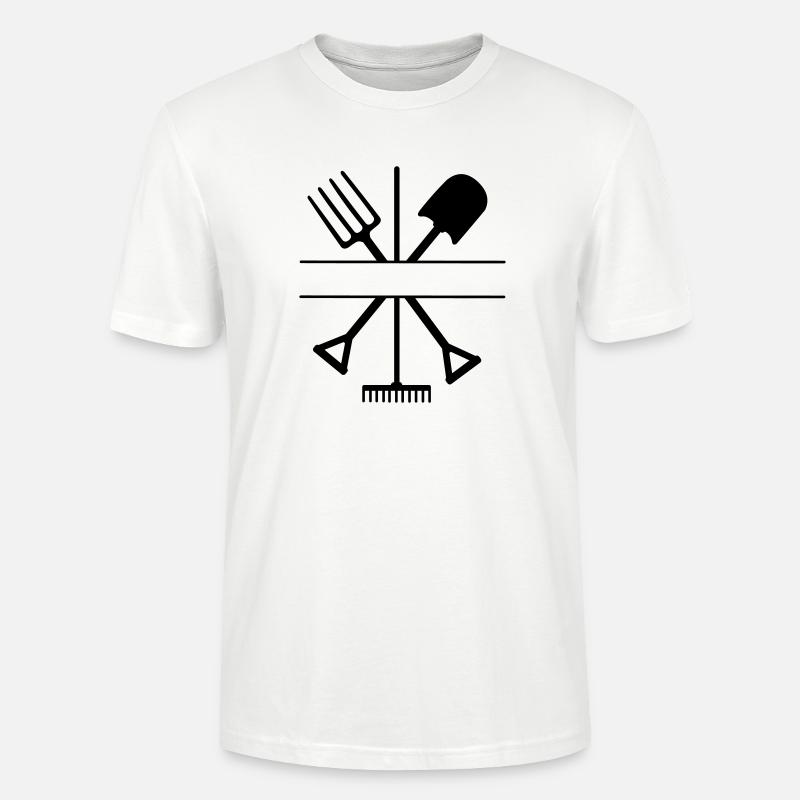 Garden tool crossed with text space - Stanley/Stella CRAFTER Unisex Organic T-Shirt - white