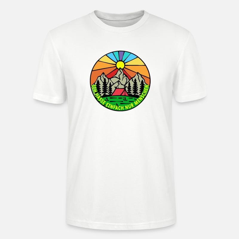 Mountains, Nature, Camping, Camping, Camping, Statement - Stanley/Stella CRAFTER Unisex Organic T-Shirt - white