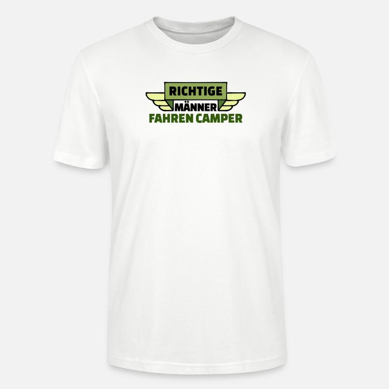 Wanderer Camping Camper Wohnwagen Statement - Stanley/Stella Unisex Bio-T-Shirt CRAFTER - Weiß